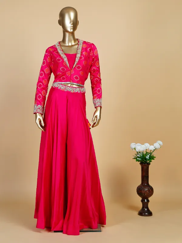 Stunning magenta jacket style palazzo suit