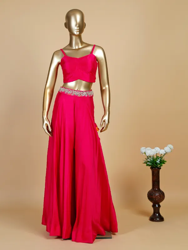 Stunning magenta jacket style palazzo suit