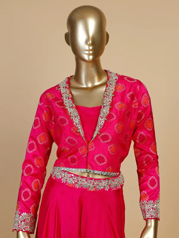 Stunning magenta jacket style palazzo suit