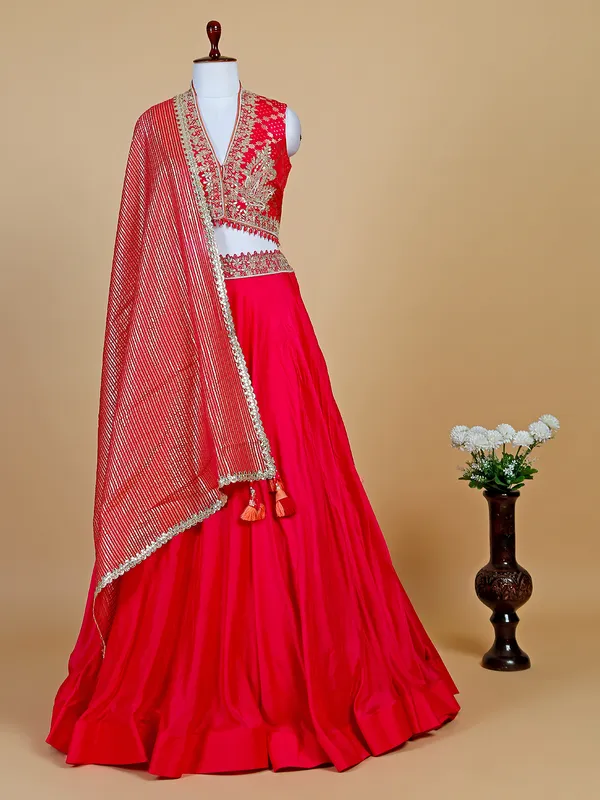 Stunning magenta silk lehenga choli