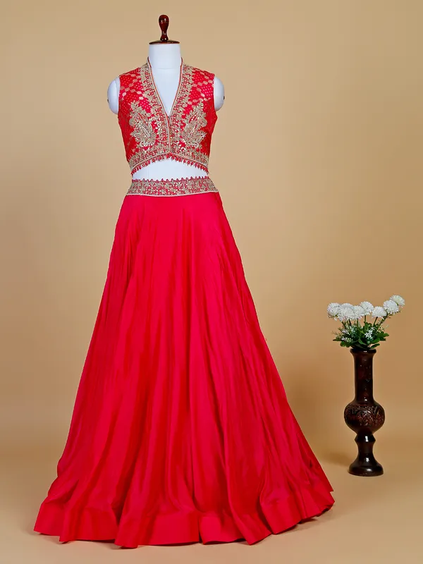 Stunning magenta silk lehenga choli