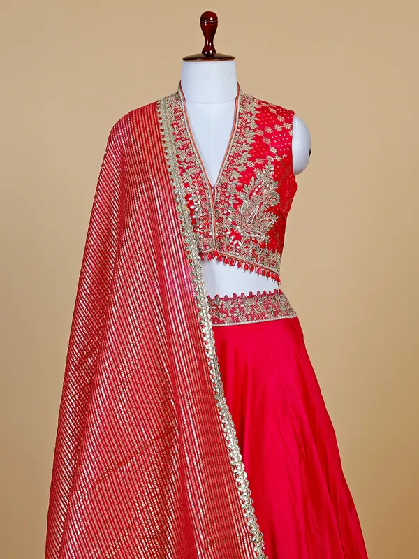Stunning magenta silk lehenga choli