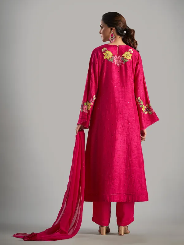 Stunning magenta silk salwar suit
