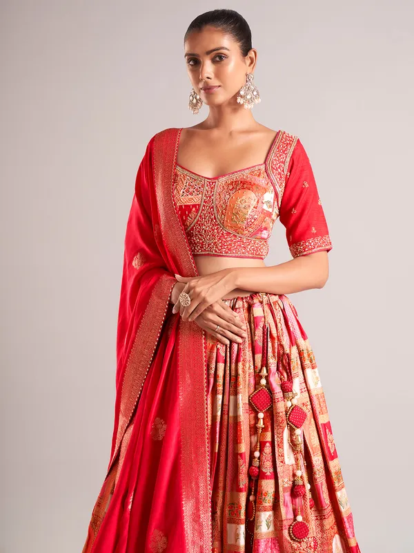 Stunning maroon lehenga choli with dupatta
