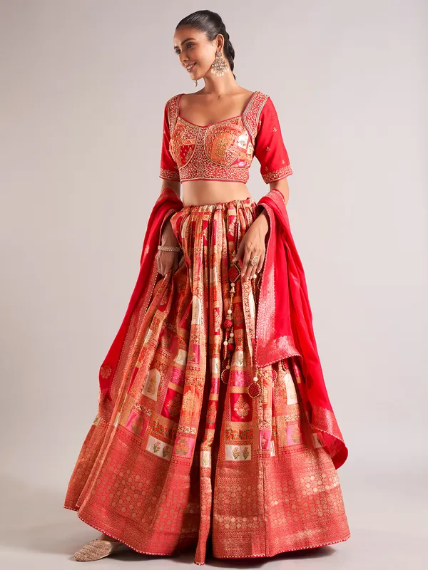 Stunning maroon lehenga choli with dupatta
