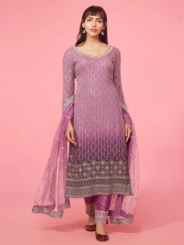 Stunning mauve purple salwar suit