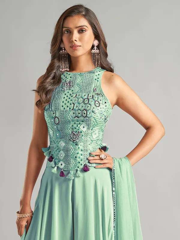 Stunning midnight blue silk palazzo suit