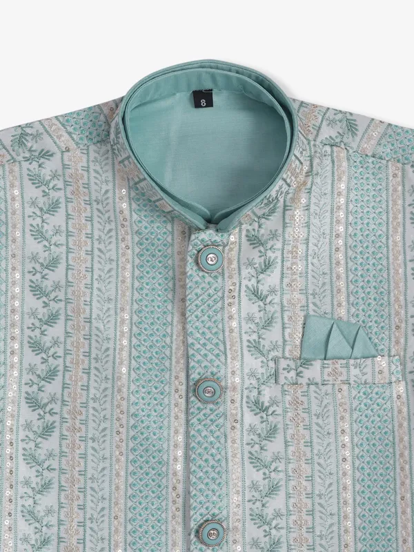 Stunning mint green silk waistcoat set