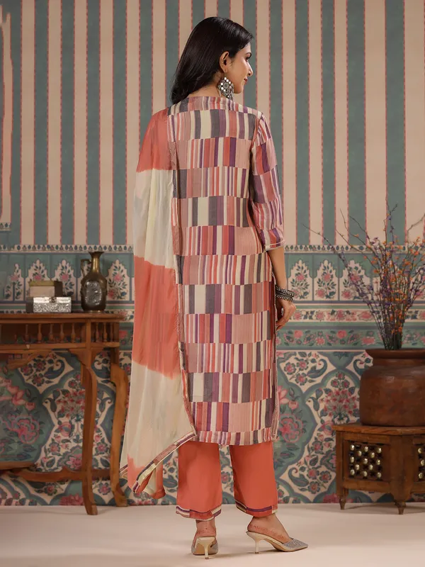 Stunning multi color soft silk kurti set