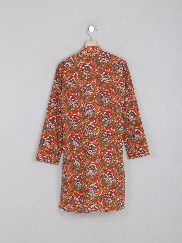 Stunning mustard cotton festive wear kurta