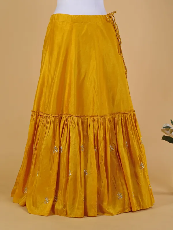 Stunning mustard yellow silk lehenga choli
