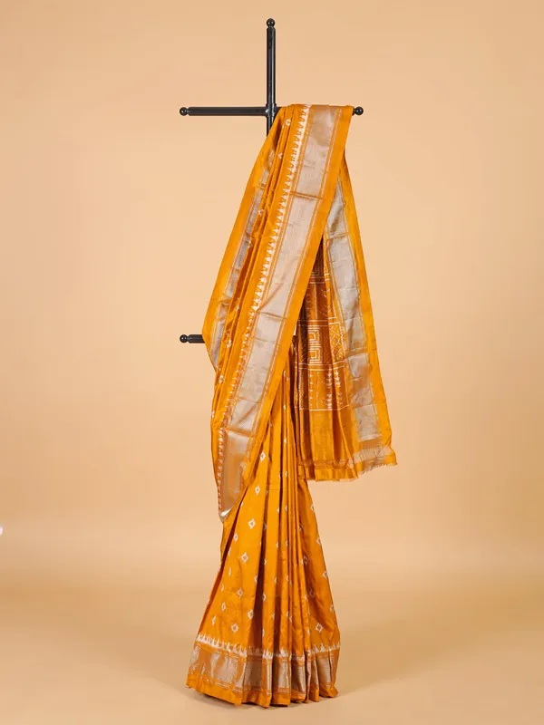 Stunning mustard yellow zari weaved banarasi silk saree