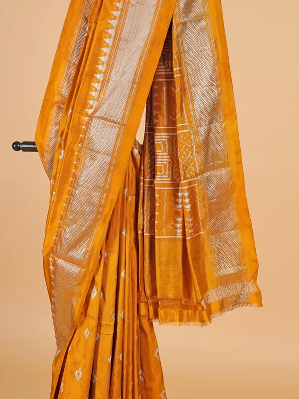 Stunning mustard yellow zari weaved banarasi silk saree
