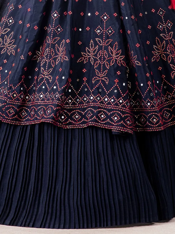 Stunning navy salwar suit with lehenga