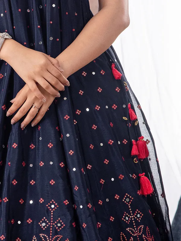 Stunning navy salwar suit with lehenga