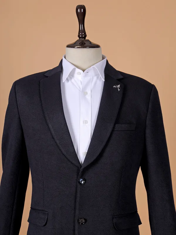Stunning navy texture terry rayon blazer