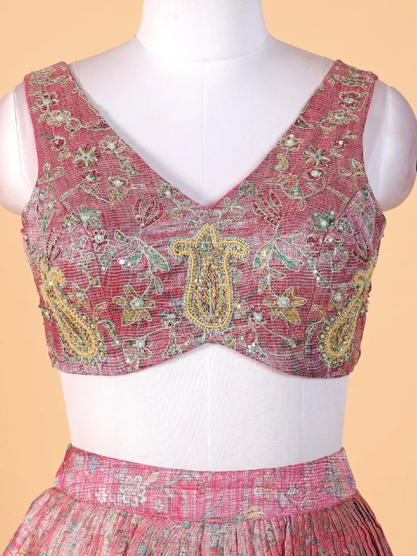Stunning onoin pink lahenga choli