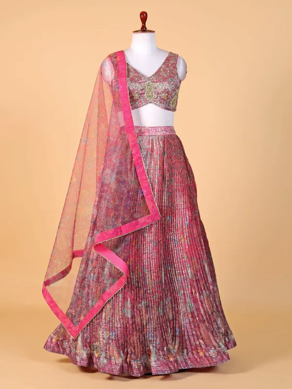 Stunning onoin pink lahenga choli