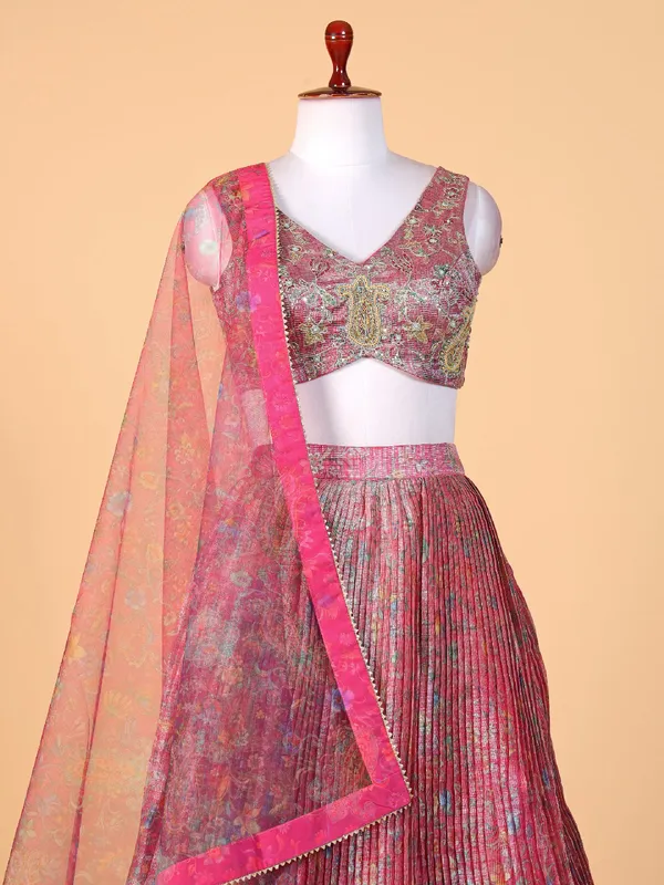 Stunning onoin pink lahenga choli
