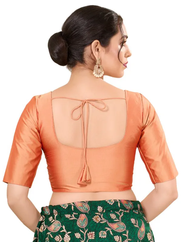 Stunning peach silk ready made blouse