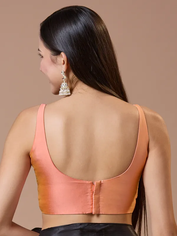 Stunning peach silk readymade blouse