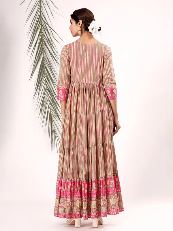 Stunning pink cotton casual kurti
