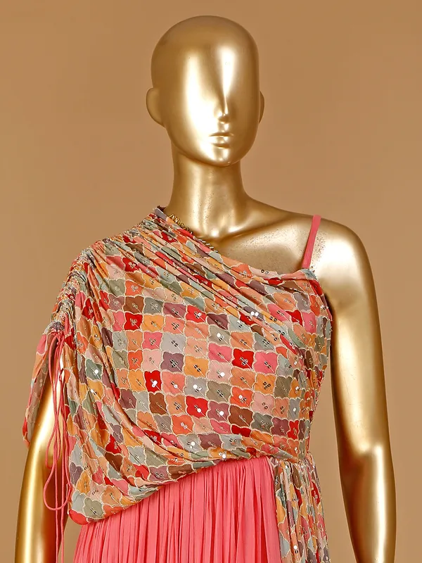 Stunning pink georgette gown