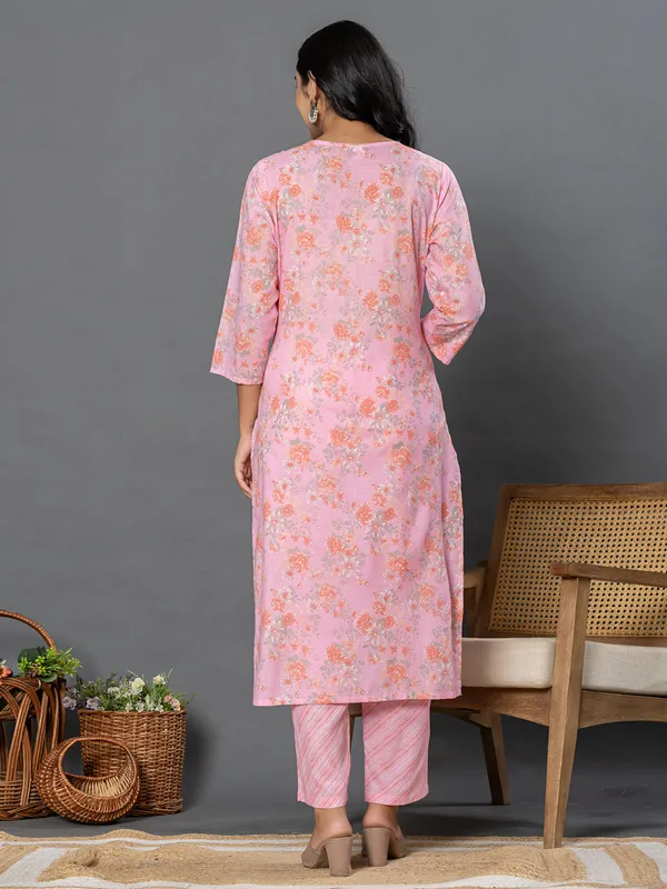 Stunning pink kurti set in cotton silk