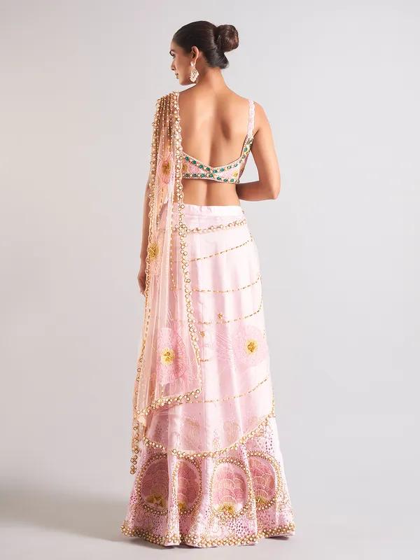 Stunning pink raw silk palazzo suit