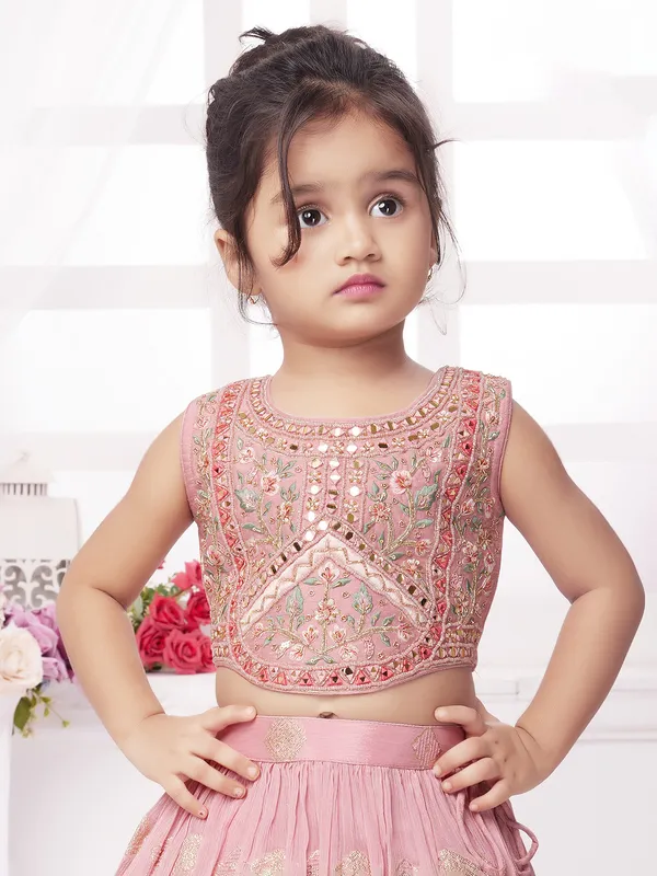 Stunning pink silk wedding lehenga choli