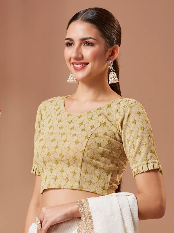 Stunning pista green cotton blouse