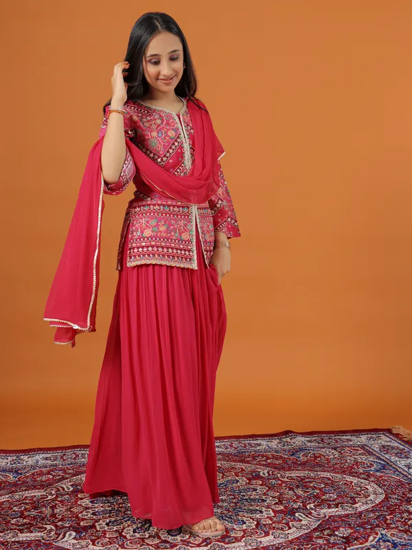 Stunning printed georgette palazzo set