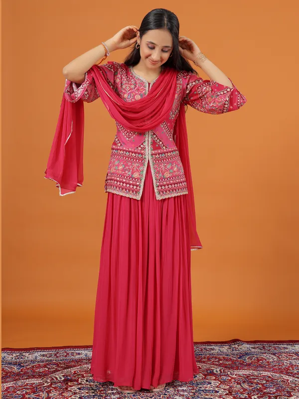 Stunning printed georgette palazzo set