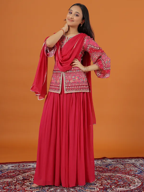 Stunning printed georgette palazzo set