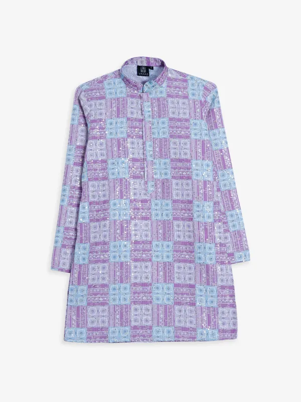 Stunning purple cotton kurta suit