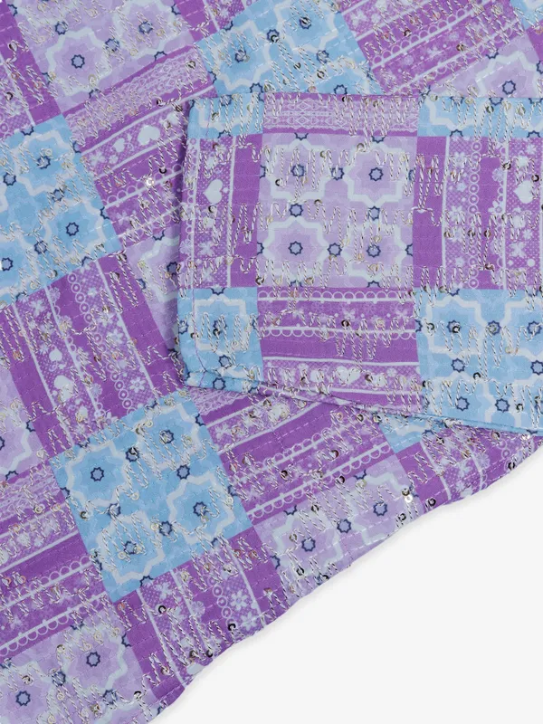 Stunning purple cotton kurta suit