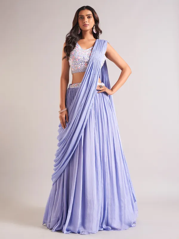 Stunning purple lehenga choli in georgette