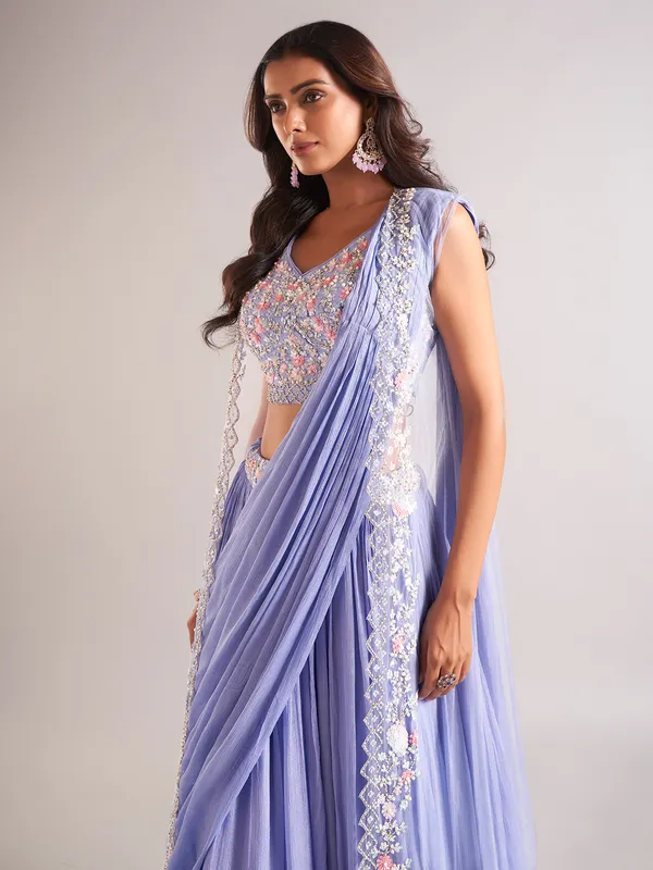 Stunning purple lehenga choli in georgette
