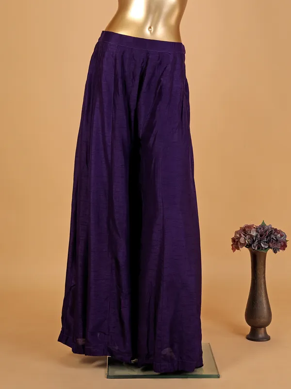 Stunning purple raw silk palazzo suit