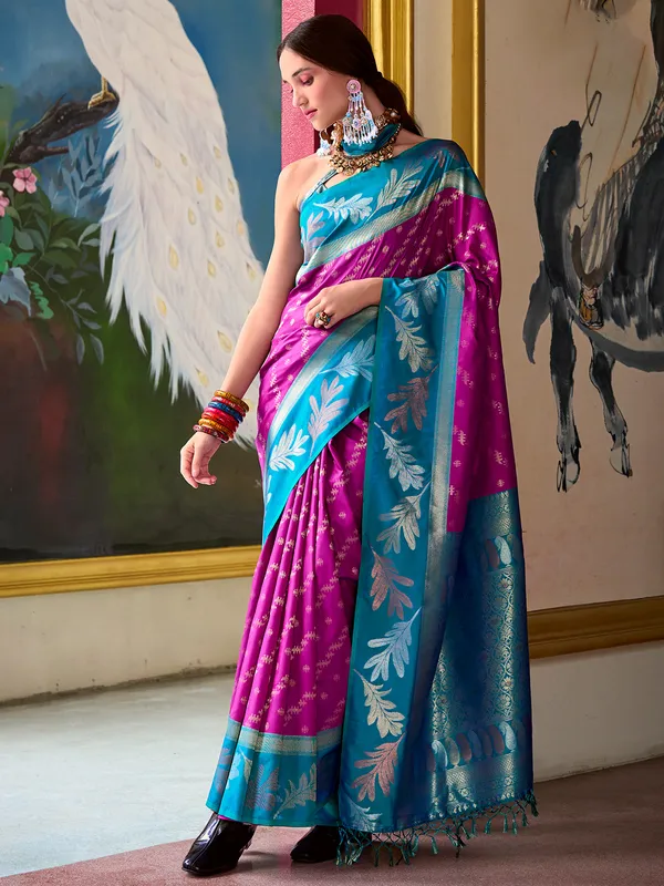 Stunning purple saree for festive