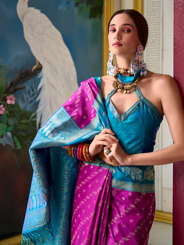 Stunning purple saree for festive