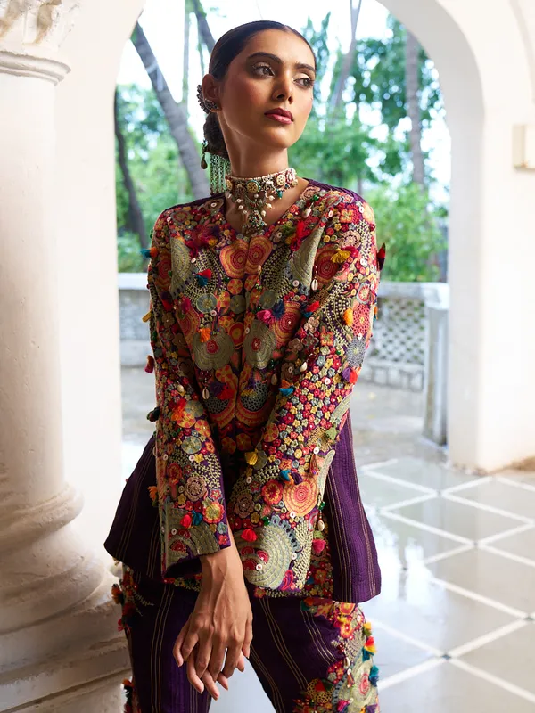Stunning purple silk palazzo set
