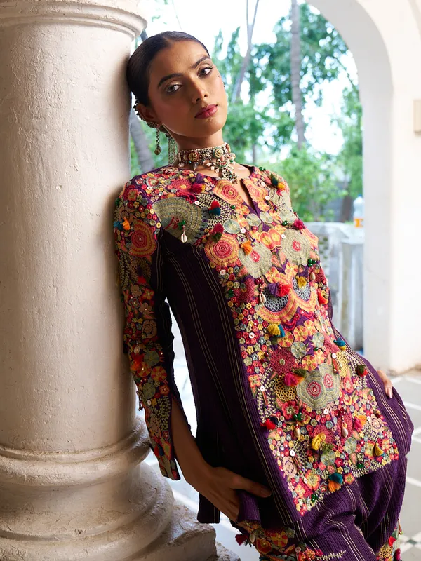Stunning purple silk palazzo set