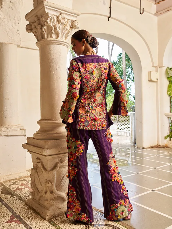 Stunning purple silk palazzo set
