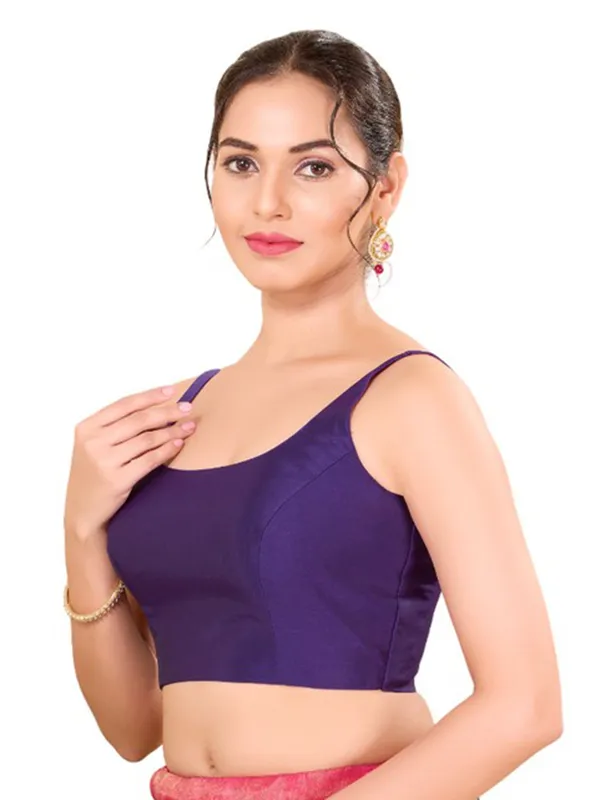 Stunning purple silk readymade blouse