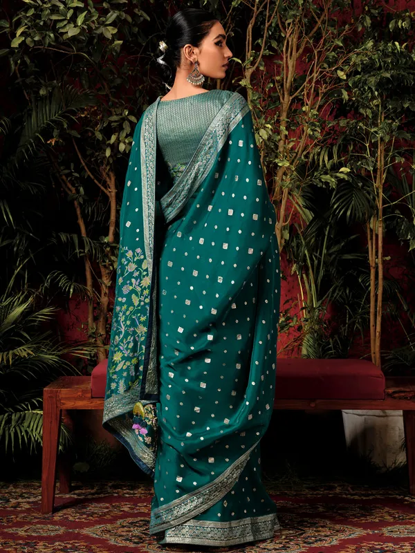 Stunning rama blue saree