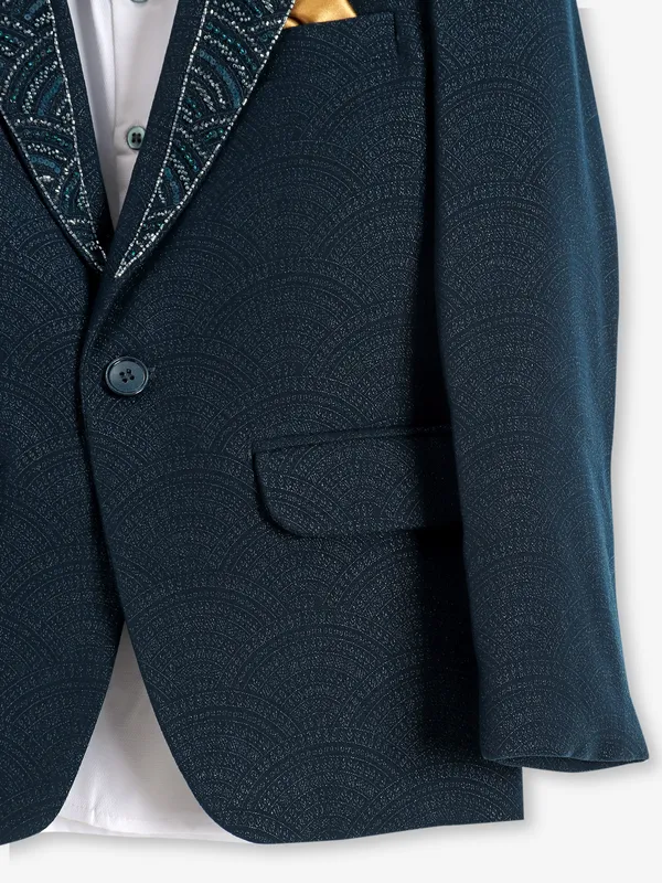 Stunning rama blue terry rayon coat suit