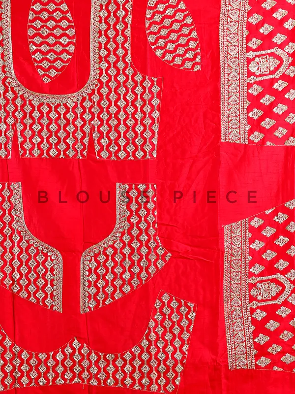 Stunning raw silk lehenga choli in red