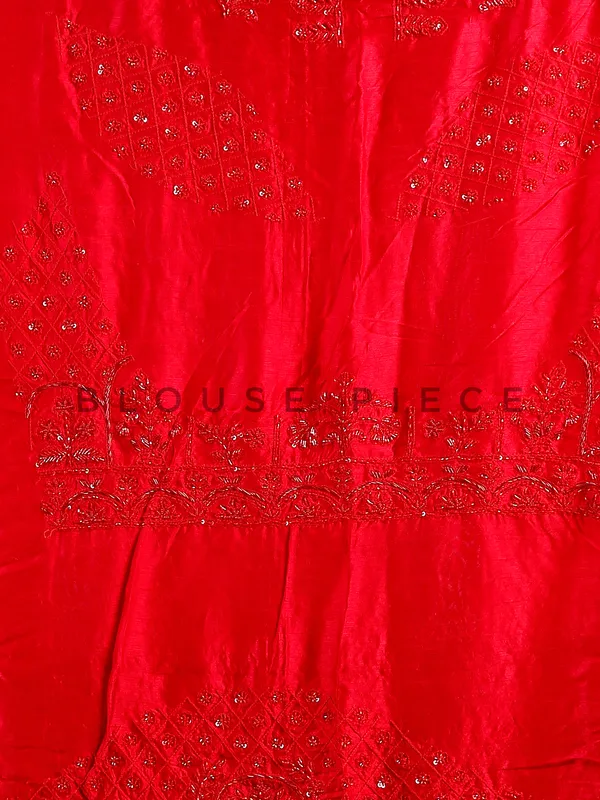 Stunning red lehenga choli in raw silk