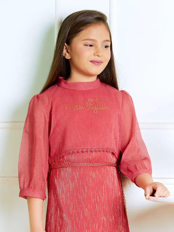 Stunning red lycra dress with cape